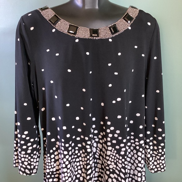 ALFANI Black and white tunic/mini dress size L - Picture 4 of 10